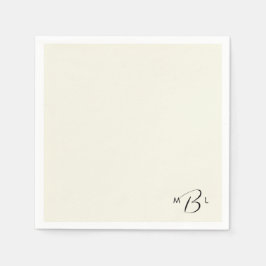 Monogram Combo Schriftart Cream Wedelcocktail Serviette
