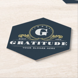 Monogram company illustration Vintage design Untersetzer