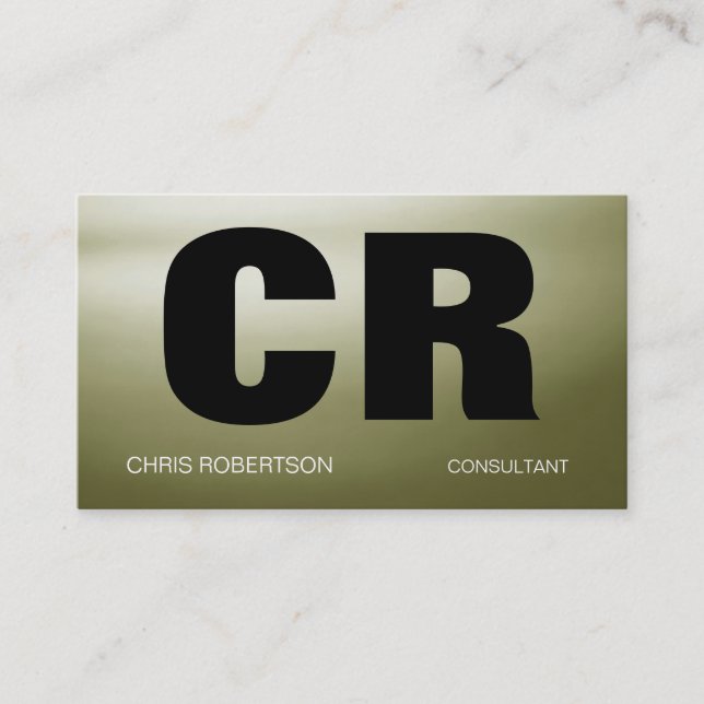 Monogram Contemporary Chic Business Card Visitenkarte (Vorderseite)