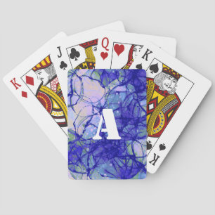 Monogram Cool Blue Abstrakt Spielkarten