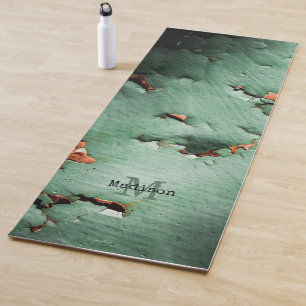 Monogram, cool türkisfarben, rostig yogamatte
