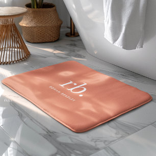 Monogram Coral Peach Elegante Feminine Minimalisti Badematte
