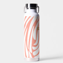 Monogram Coral Pink Striped Zebra Muster Trendy