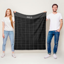 Monogram Cosy Black Kariert Fleecedecke