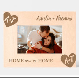 Monogram Couple Housewärming Custom Woods Frames Geätzte Rahmen