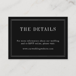 Monogram Couple Name Modern Simple Black and White Begleitkarte