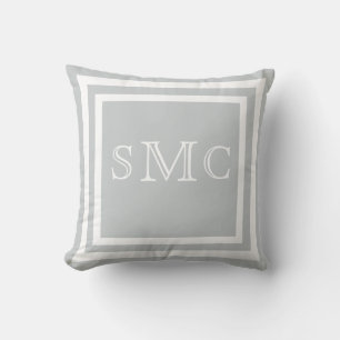 MONOGRAM coussin uni gris clair
