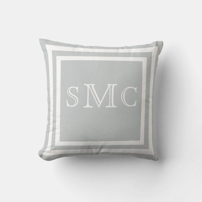 MONOGRAM coussin uni gris clair (Recto)