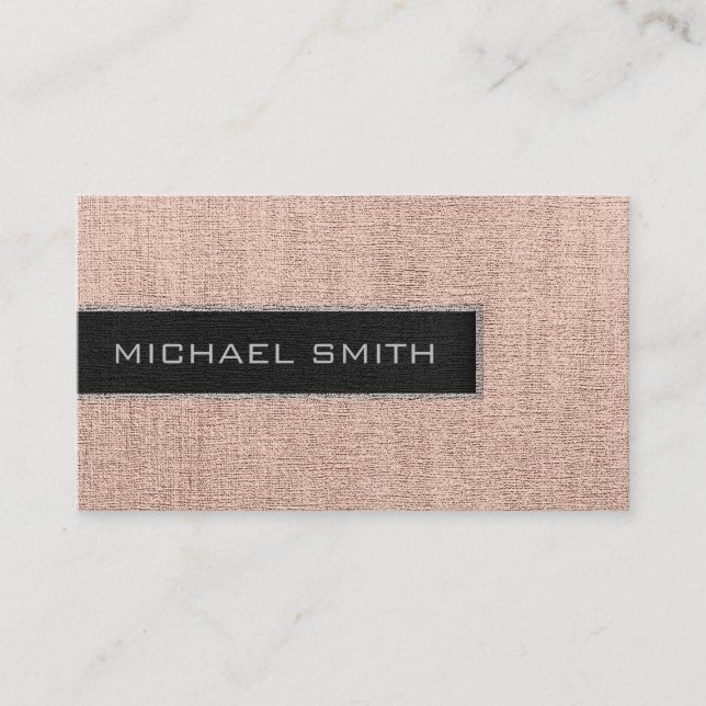 Monogram Cream Burlap Rustic Jute Visitenkarte (Vorderseite)