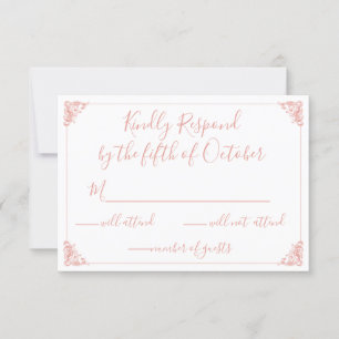 Monogram Crest Gold Blush Wedding rsvp