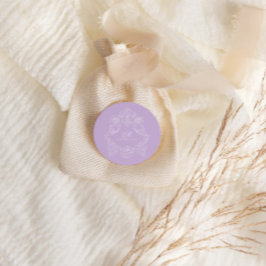 Monogram Crest Ornament Purple Violet Wedding Runder Aufkleber