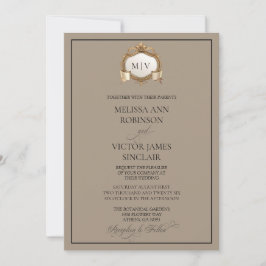 Monogram Crest Wedding Invitation Einladung