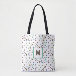 Monogram Croquet Niedlich HandGezeichnet Lawn Game Tasche