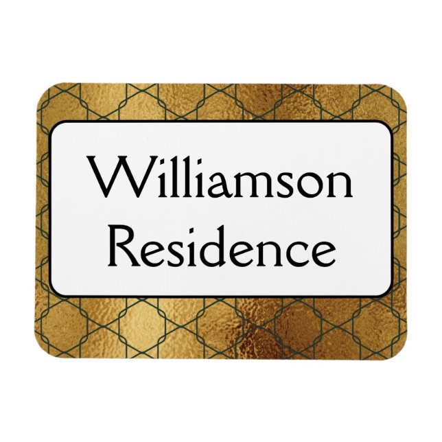 Monogram Cruise Cabin Door FInder Marker Gold Magnet (Horizontal)