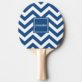 Monogram Custom Blue Zickzack Ping Pong Paddel Tischtennis Schläger