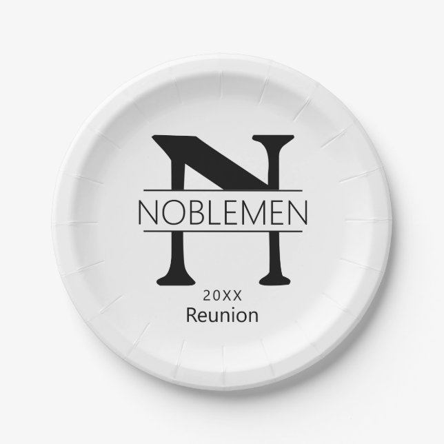 Monogram Custom Family Wiedersehen Plate Pappteller (Vorderseite)