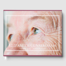 Monogram Custom Foto Double White Frame Memorandum Gästebuch