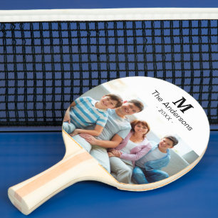 Monogram Custom Foto & Name Ping Pong Paddel Tischtennis Schläger