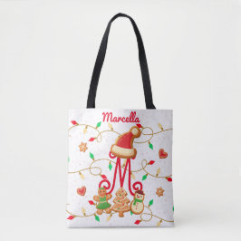 Monogram Custom Gingerbrett Red Tasche