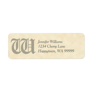Monogram Custom Light Parchment Rücksendeadresse