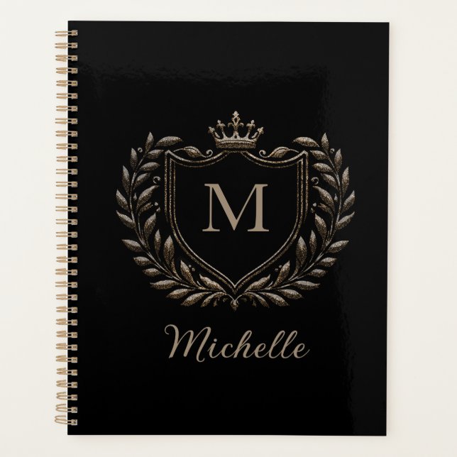 Monogram Custom Luxury Black Gold mit elegantem Sc Planer (Vorderseite)