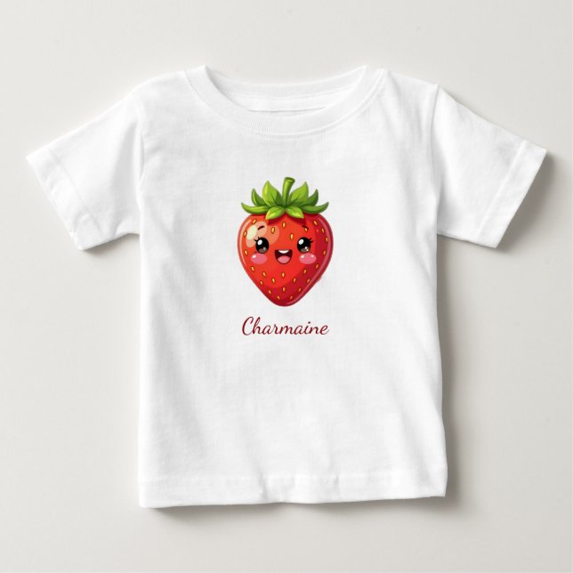 Monogram cute strawberry kawaii baby t-shirt (Vorderseite)