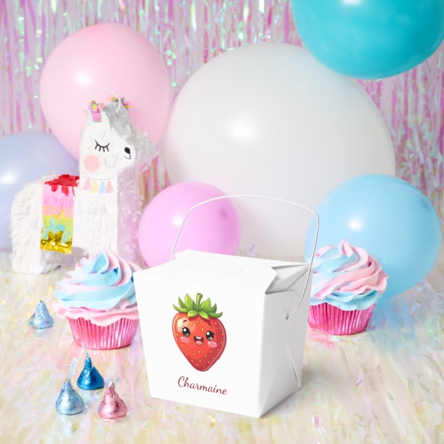 Monogram cute strawberry kawaii geschenkschachtel (Party)