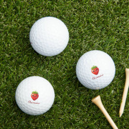 Monogram cute strawberry kawaii golfball