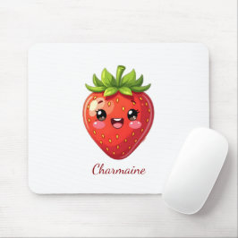Monogram cute strawberry kawaii mousepad