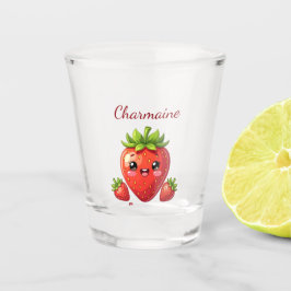 Monogram cute strawberry kawaii schnapsglas