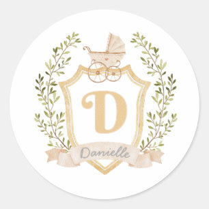 Monogram D Neutral Runder Aufkleber