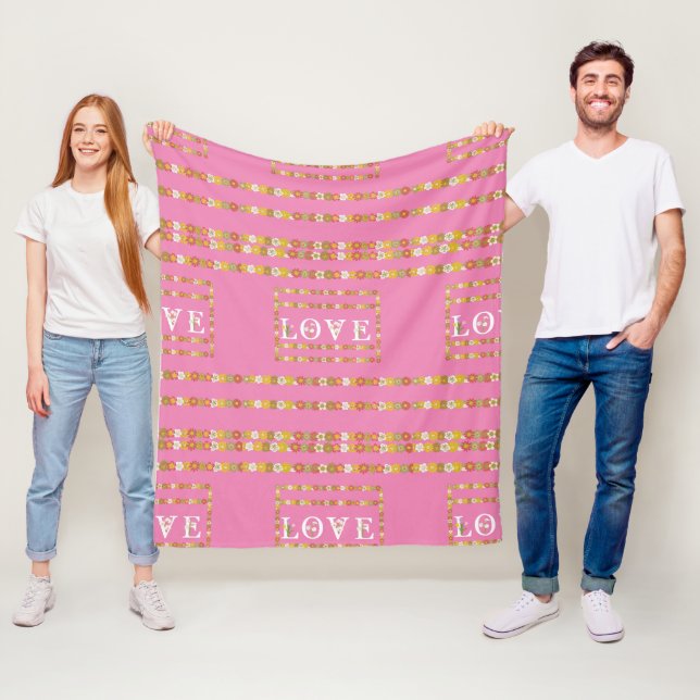 Monogram Daisy Floral Liebe Fleecedecke (Beispiel)