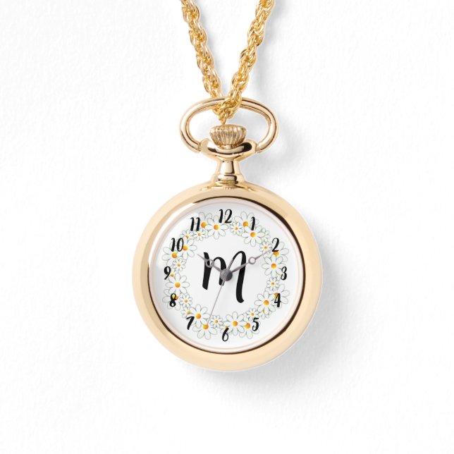 Monogram Daisy Necklace Watch Armbanduhr (Vorderseite)