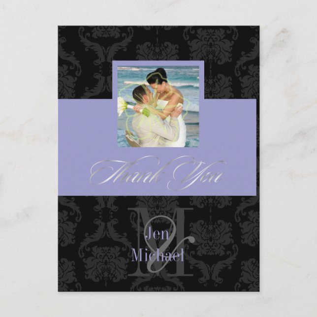 Monogram Damask, vielen Dank, Foto Postkarten, Postkarte (Vorderseite)