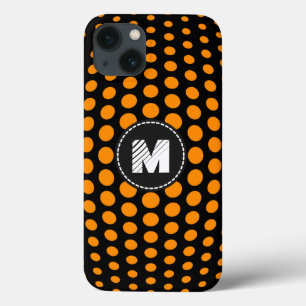 Monogram Dark Orange Polka Dots Muster title_seo2