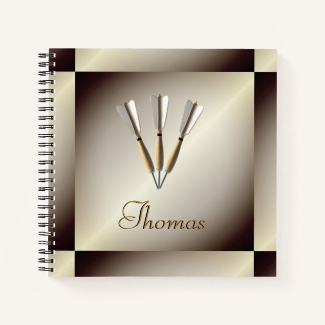 Monogram Darts Design Notizbuch (Vorderseite)