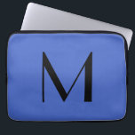 Monogram Deep Royal Black Modern Add Name Initial Laptopschutzhülle<br><div class="desc">Karo in unseren modernen minimalistischen Vorlagen,  um Ihnen zu helfen,  Ihr berufliches Produkt zu entwerfen.</div>