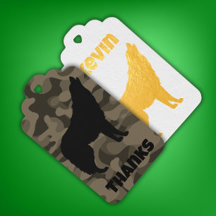 Monogram der modernen braunen Camouflage Black Wol Geschenkanhänger