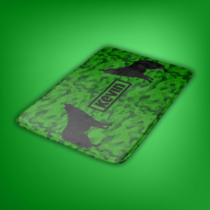 Monogram der modernen grünen Camouflage Black Wolf Badematte