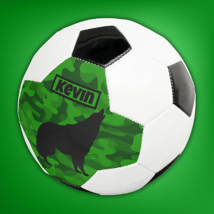 Monogram der modernen grünen Camouflage Black Wolf Fußball