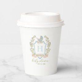 Monogram des Baby Carriage Wappen | Blue Baby Dusc Pappbecher