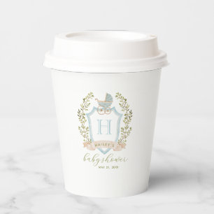 Monogram des Baby Carriage Wappen Blue Baby Dusc Pappbecher