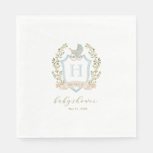 Monogram des Baby Carriage Wappen   Blue Baby Dusc Serviette