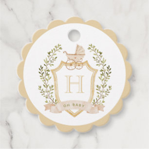 Monogram des Baby Carriage Wappen Neutrale Babyd Geschenkanhänger