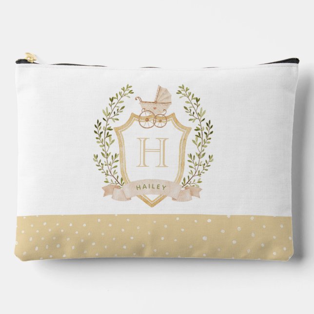 Monogram des Baby Carriage Wappen | Neutrales Baby Zubehörtasche (Vorderseite)