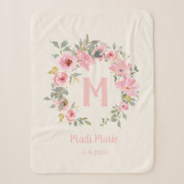Monogram des Girl Pink Blumenmagers Sherpadecke