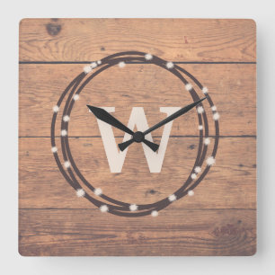 Monogram design quadratische wanduhr