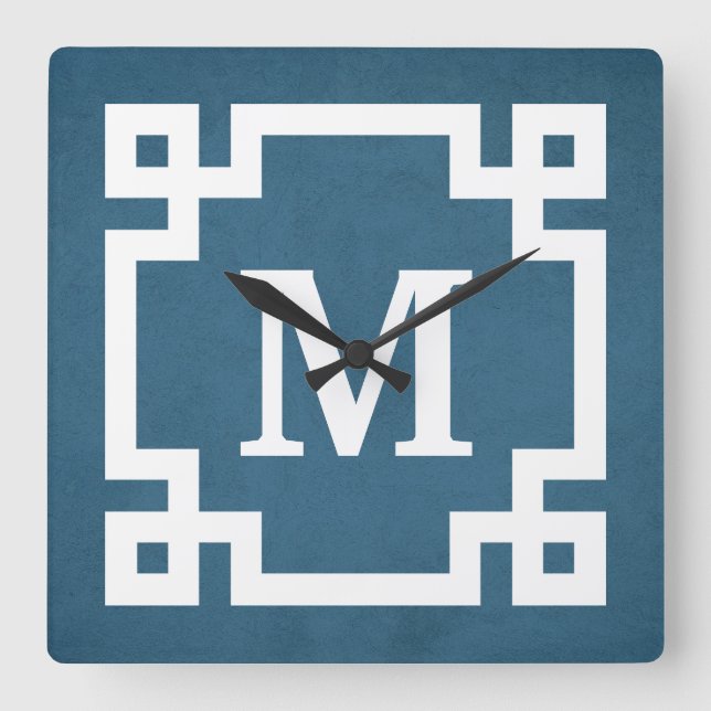 Monogram design quadratische wanduhr (Vorderseite)