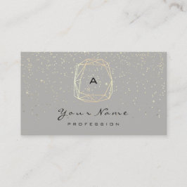 Monogram Diamond Gray Gold Confetti Blogger Terminkarte