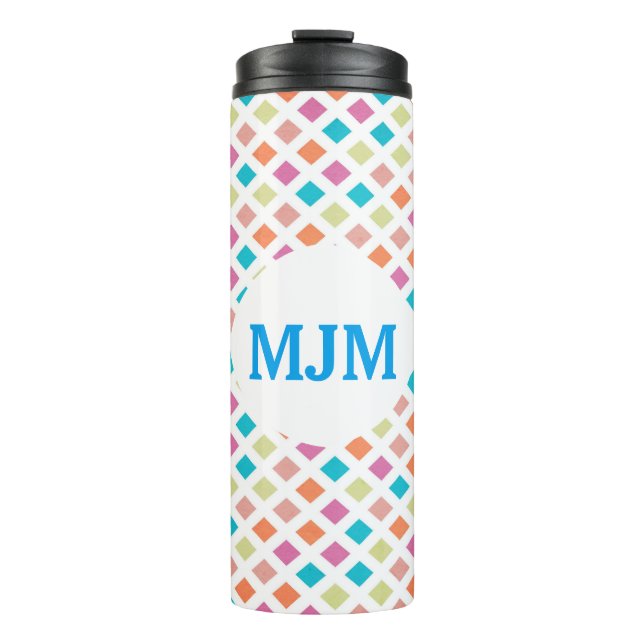 Monogram Diamond Pattern Thermo Tumbler Thermosbecher (Vorderseite)